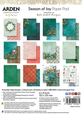 Arden Creative Studio - Season of Joy 6x8 Inch Paper Pad