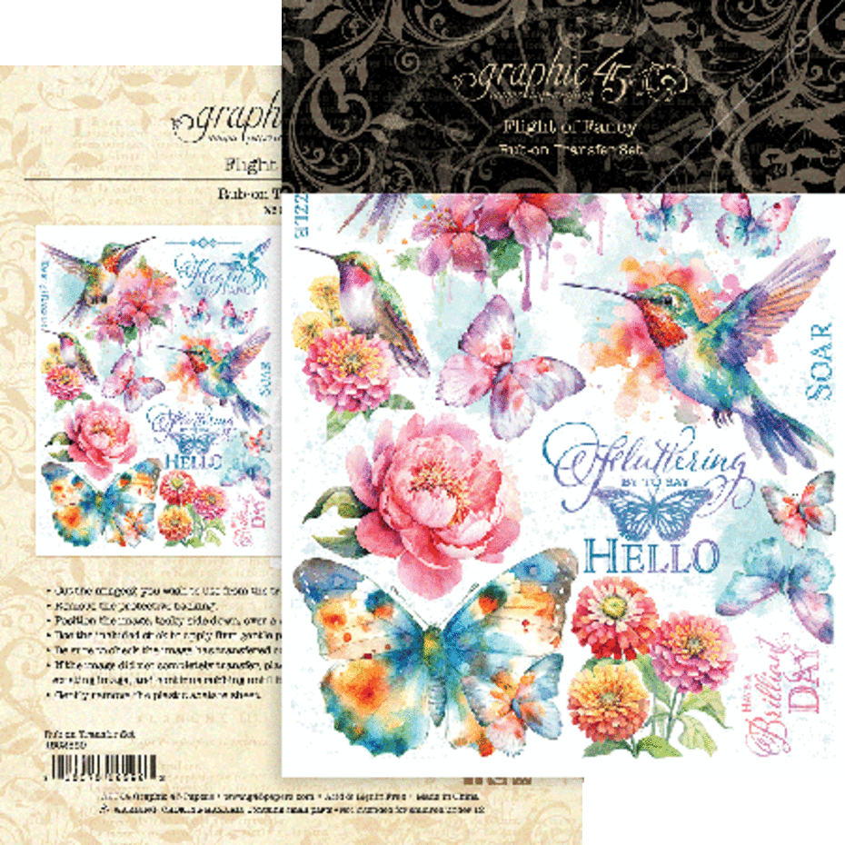 Graphic 45 - Flight of Fancy Rub-On Transfer Set Graphic 45 - Flight of Fancy Rub-On Transfer Set