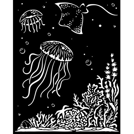 Stamperia - Songs of the Sea Thick Stencil 20x25cm Jellyfish