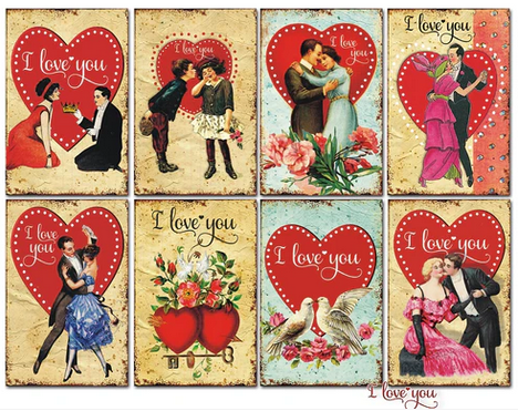 Decorer Mini Pad size cards 24 pcs 7x10,6 cm Decorer I love you