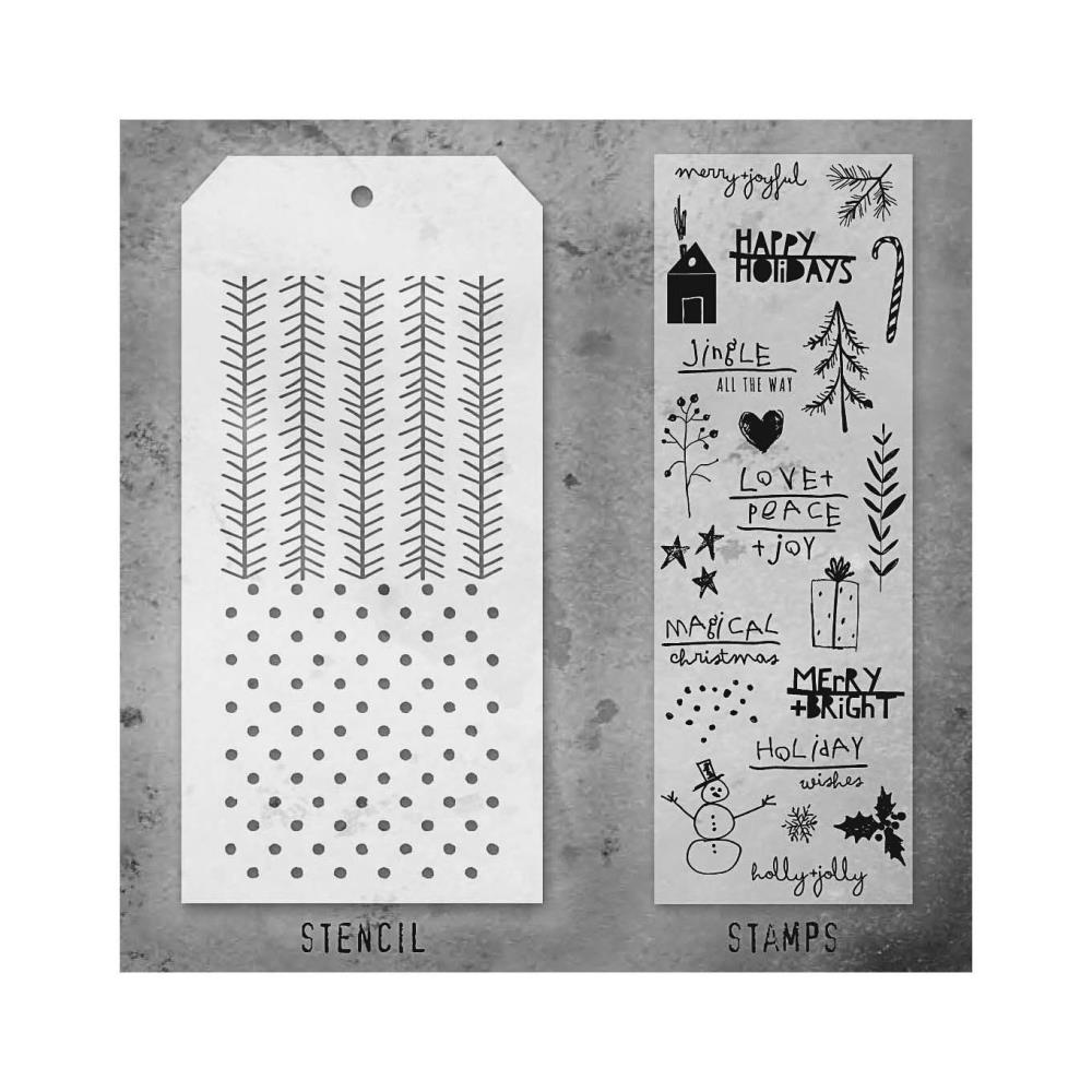 Tim Holtz Mixed-Media Stamps & Stencil Set -   Set #36