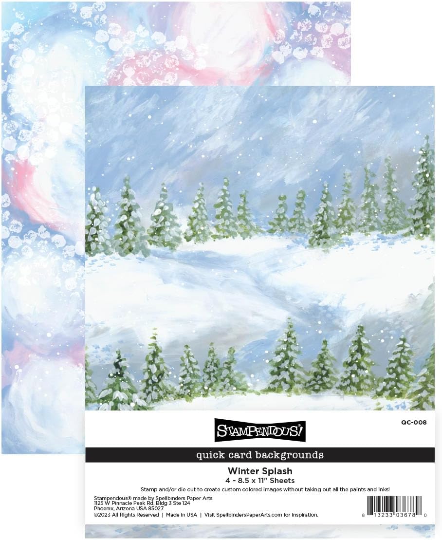 Stampendous - Winter Splash Quick Card Backgrounds from The Holiday Hugs Collection