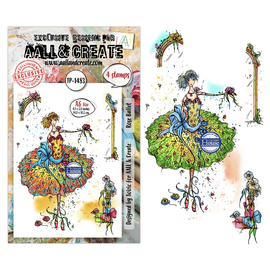 Craft Consortium - Carried Dreams A6 Stamp Sets Rose Ballet by Soizic