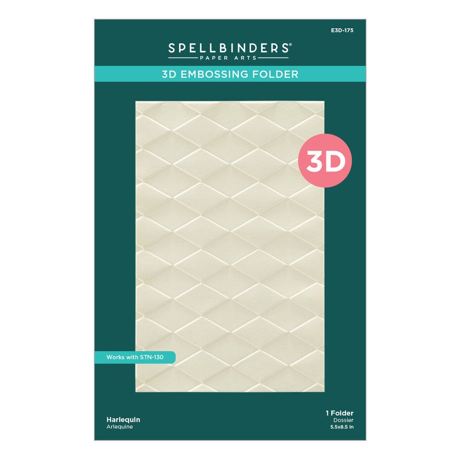Spellbinders - Checkmate 3D Embossing Folder Harlequin by Spellbinders