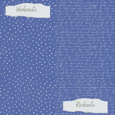 Creative Depot - Designpapier - Basic - Jeansblau -Apfelkernchen + Schrift - Doppelseitig bedruckt