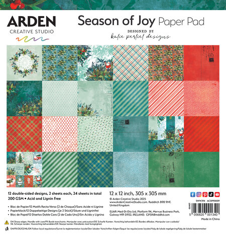 Arden Creative Studio - Season of Joy 12x12 Inch Paper Pad