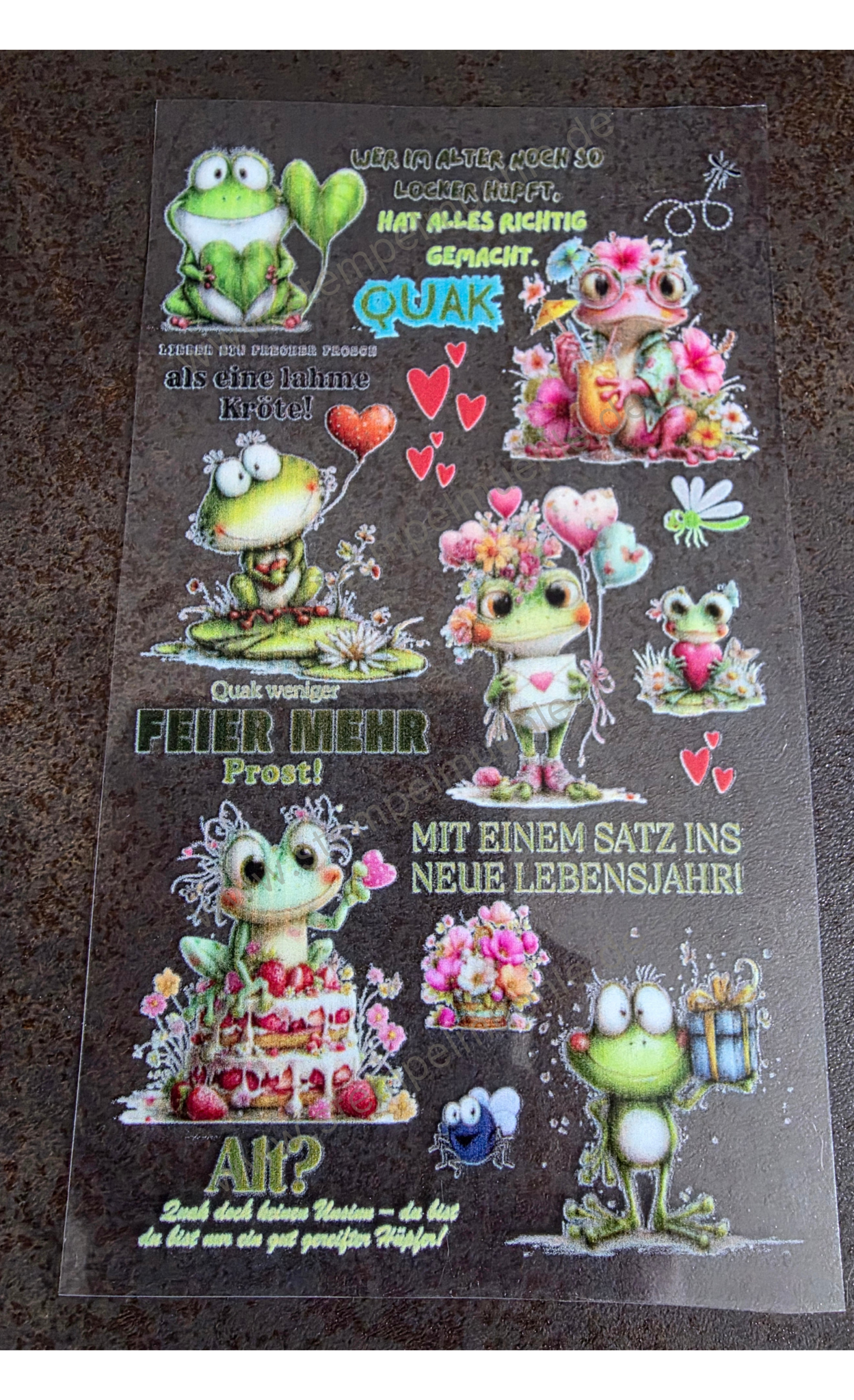 Stempelmühle - UV DTF Rub-On Aufkleber - Frosch