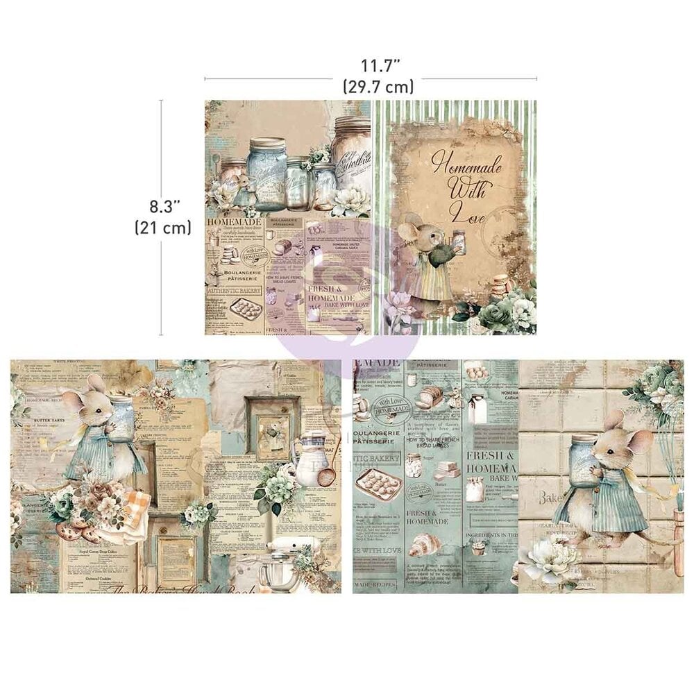 Prima Marketing - The Home Baker A4 Decoupage Sheets (3pcs)