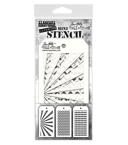 Stampers Anonymous - Set #42 Tim Holtz Layering Mini Stencil (3pcs)