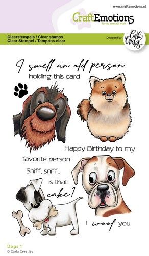 CraftEmotions clearstamps A6 - Dogs 1 Carla Creaties CraftEmotions clearstamps A6 - Dogs 1 Carla Creaties