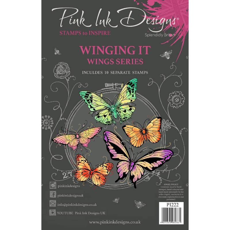 Pink Ink Designs Winging It 6 in x 8 in Clear Stamp Set Pink Ink Designs Winging It 6 in x 8 in Clear Stamp Set