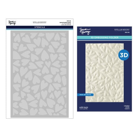 Spellbinders - Sending Hugs 3D Folder and Stencil Bundle Puffy Hearts