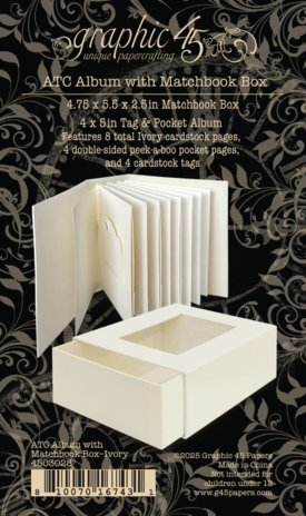 Graphic 45 ATC Album with Matchbook Box Ivory