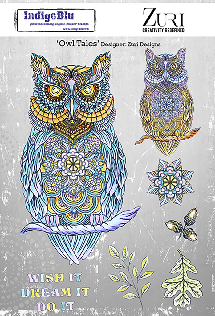 indigoblu-owl-tales-a5-rubber-stamps-ind0849 indigoblu-owl-tales-a5-rubber-stamps-ind0849