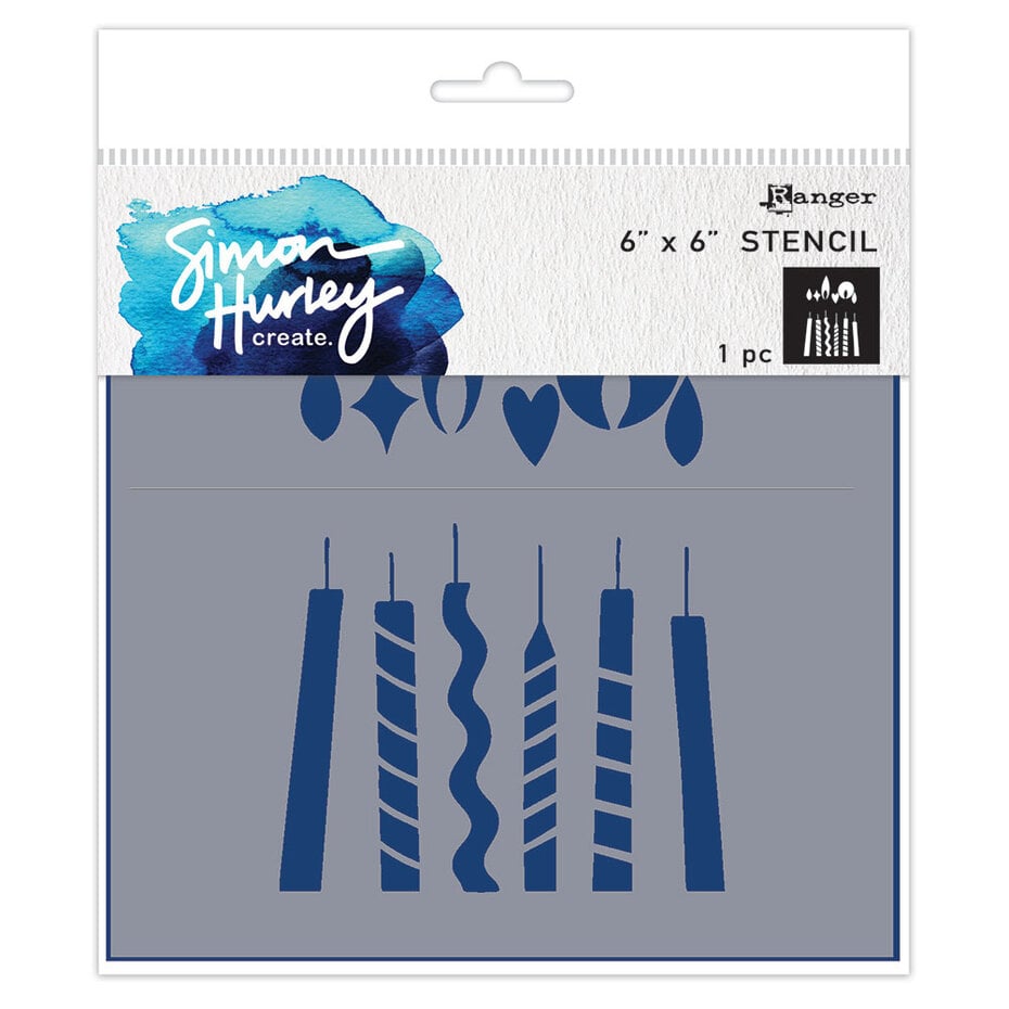 Simon Hurley create - Stencils 6x6 Inch Bold Candles (1pcs)