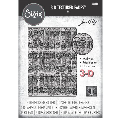 Sizzix • 3D Texture Fades by Tim Holtz A5 Typewriter Large