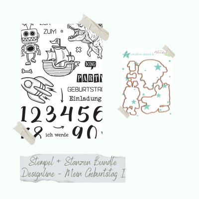Creative Depot -  Bundle - Designline - Mein Geburtstag I - Stempelset & Stanzen 