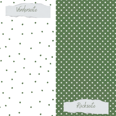 Creative Depot - Designpapier - Basic - Olive - Tupfen + Sternchen - Doppelseitig bedruckt 