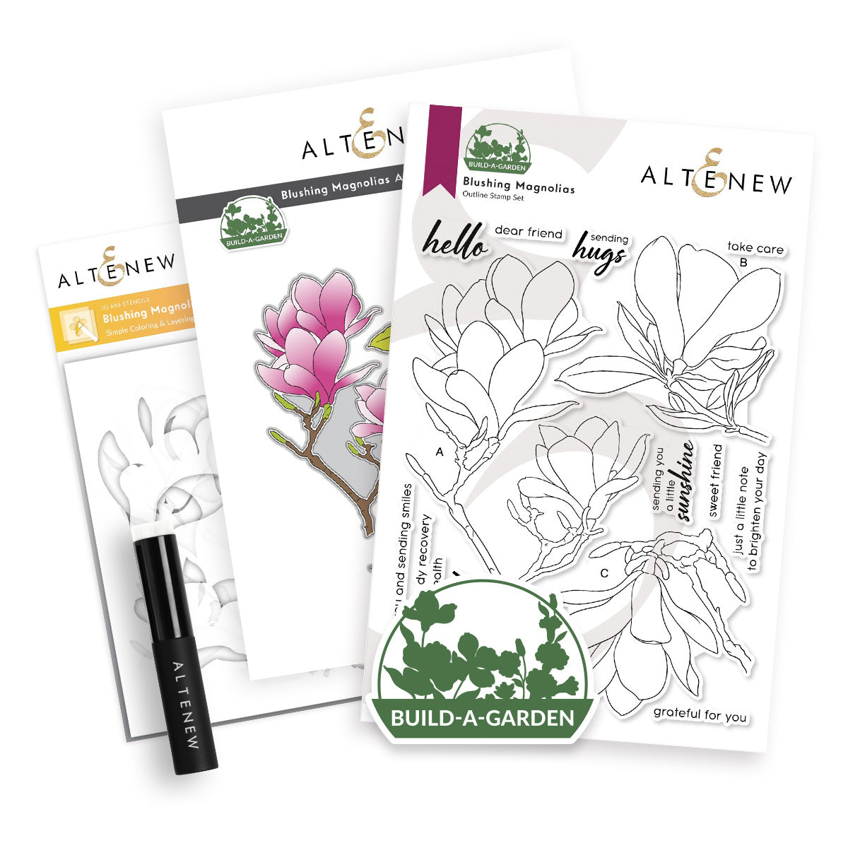 Altenew -  Build-A-Garden: Blushing Magnolias & Add-on Die Bundle 