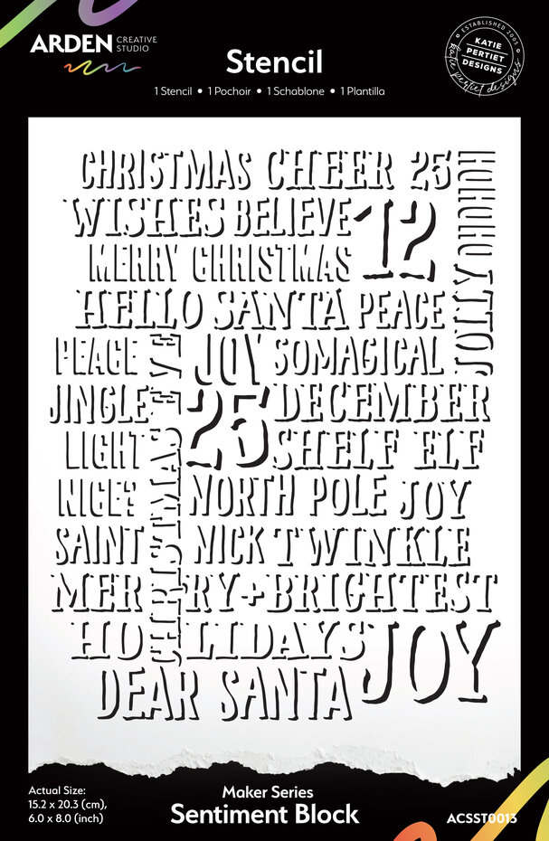 Arden Creative Studio - Maker Series 6x8 Inch Stencil Sentiment Block by Katie Pertiet