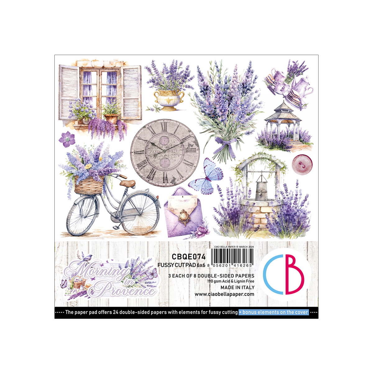 Ciao Bella - MORNING IN PROVENCE FUSSY CUT PAD 6"X6" 24/PKG