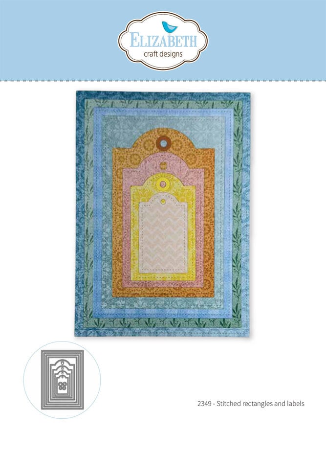 Elizabeth Craft  - Beautiful Blooms Die Stitched Rectangles and Labels by Paper Flowers