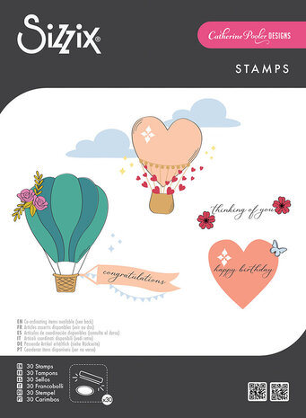 Sizzix - Clear Stamps by Catherine Pooler Up and Away (28pcs)