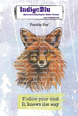 IndigoBlu - Freddy Fox A6 Red Rubber Stamp