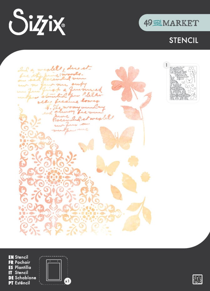 Sizzix - Stencil A4 by 49 & Market Petal Play (1pcs)