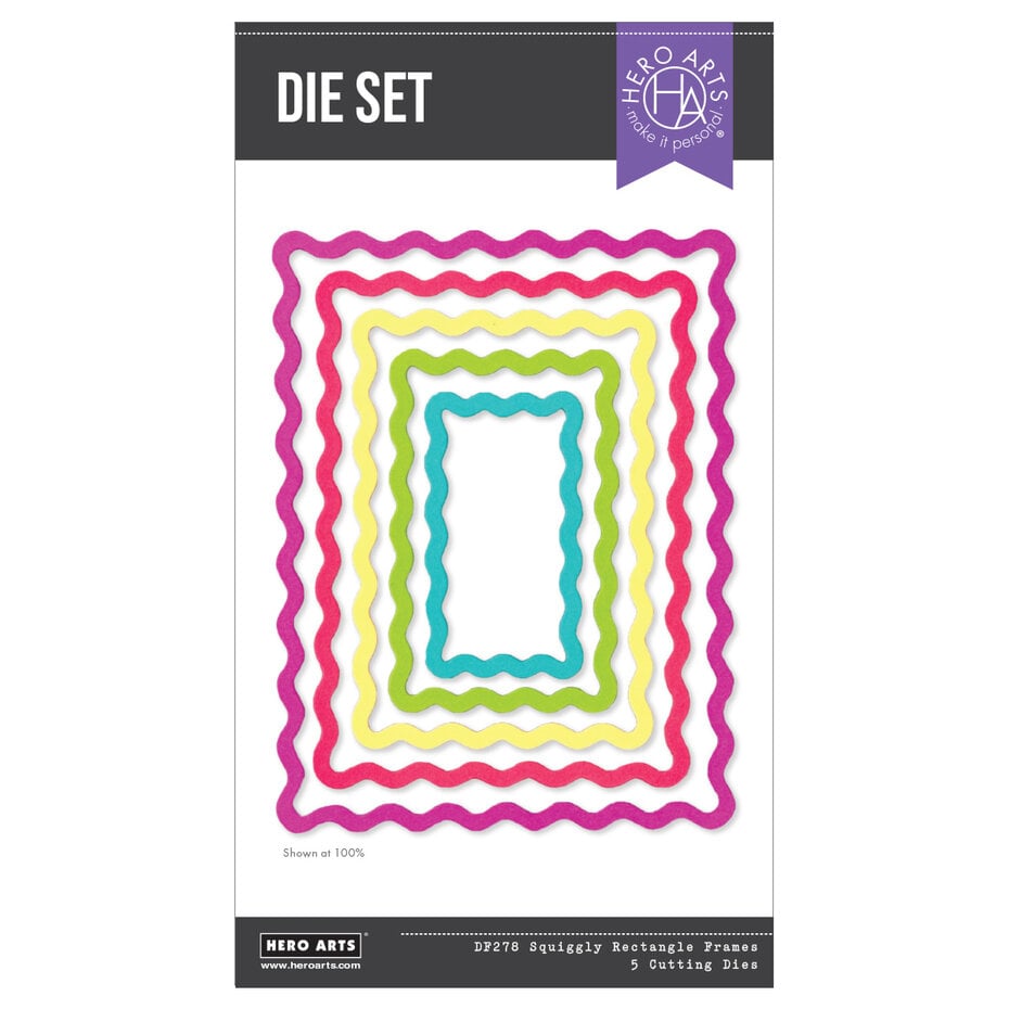 Hero Arts - You've Got a Friend Die Set Squiggly Rectangle Frames