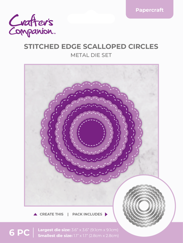 Crafter's Companion - Stitched Edge Metal Die Scalloped Circles
