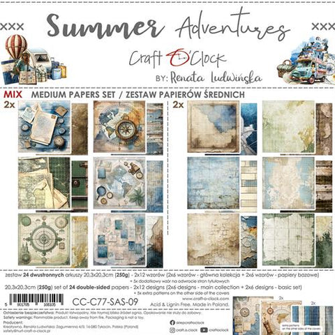Craft O'Clock Paper Pack "Summer Adventures - 20,3x20,3cm" Craft O'Clock Paper Pack "Summer Adventures - 20,3x20,3cm"
