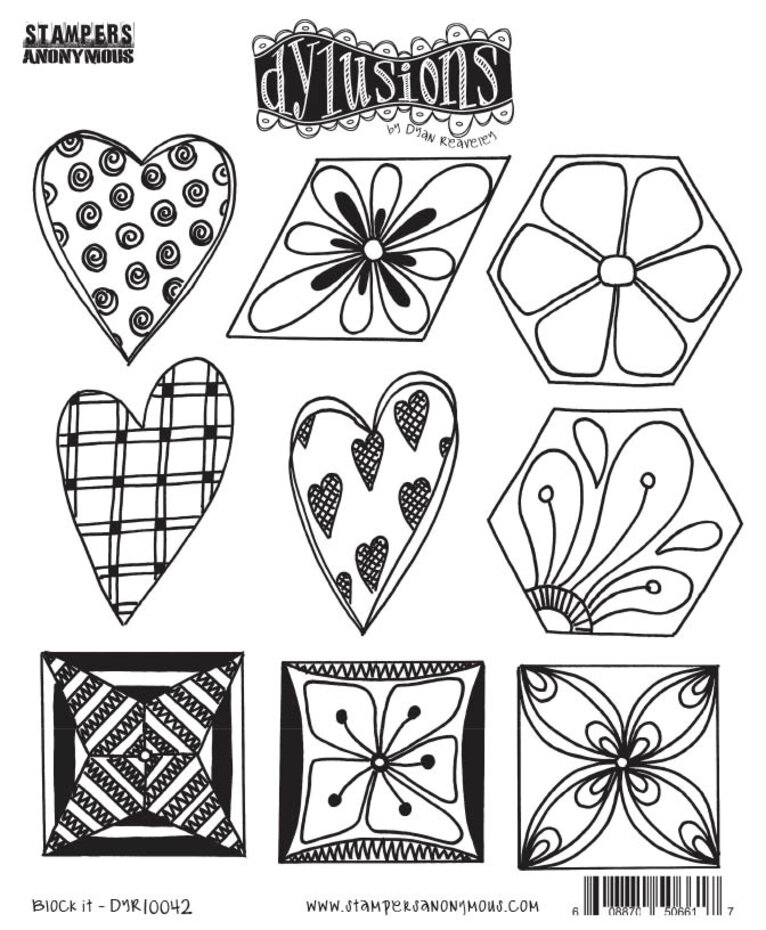 Stampers Anonymous - Block It Dylusions Cling Stamps