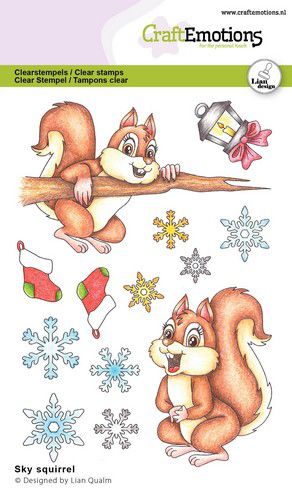 CraftEmotions Clearstamps A6 Sky Eichhörnchen Lian Qualm