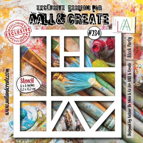 AALL & Create - Stencil 6x6 Inch Block Party AALL & Create - Stencil 6x6 Inch Block Party