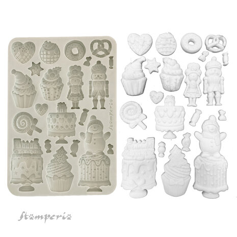 Stamperia - Candy Christmas A5 Silicon Mould Cakes  Stamperia - Candy Christmas A5 Silicon Mould Cakes