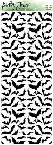 Picket Fence Studios - Slim Line Bat Crazy 4x10 Inch Stencil 