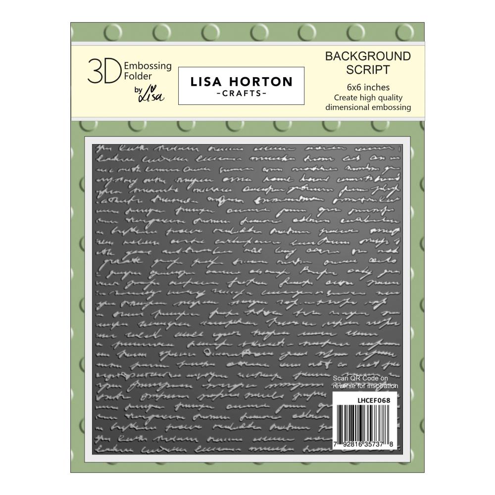 Lisa Horton Crafts Embossing Folder 6"X6" - Background Script  Lisa Horton Crafts Embossing Folder 6"X6" - Background Script