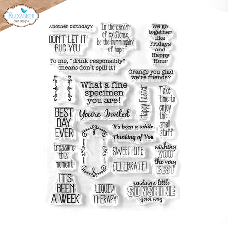 Elizabeth Craft Designs - Sunny Days Stamps Playful Sentiments Elizabeth Craft Designs - Sunny Days Stamps Playful Sentiments