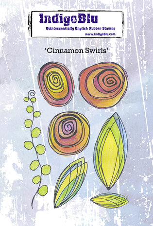 IndigoBlu Cinnamon Swirls A6 Rubber Stamps IndigoBlu Cinnamon Swirls A6 Rubber Stamps