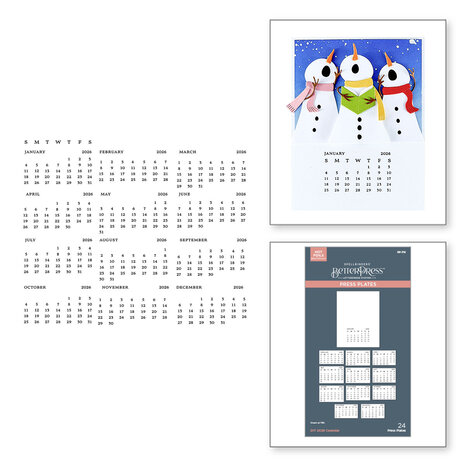 Spellbinders - Wonderland BetterPress Plate DIY 2026 Calendar