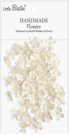 Little Birdie - Paper Flower - Pearl Patites  Ivory Pearl