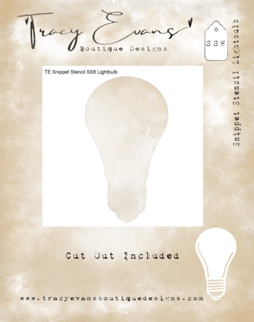 Tracy Evans - Lightbulb 4x4 Inch Snippet Stencil Tracy Evans - Lightbulb 4x4 Inch Snippet Stencil