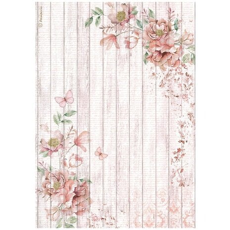 Stamperia - Roseland A4 Rice Paper Corners with Roses