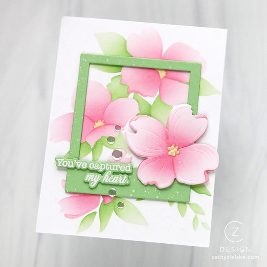 Gina K Designs - BUNDLE- Fancy Dogwood 3D Embossing Folder, Layering Stencils and Die Set