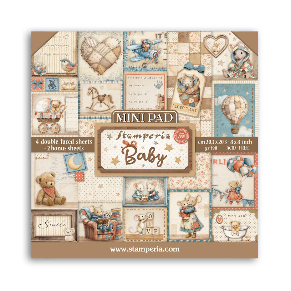 Stamperia - Baby 8x8 Inch Mini Pad (6pcs)