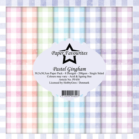 Paper Favourites - Pastel Gingham 12x12 Inch Paper Pack