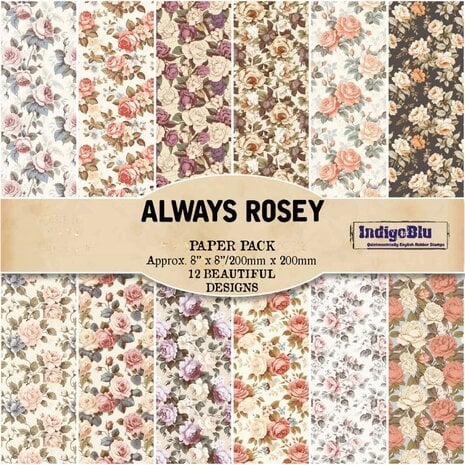 IndigoBlu - Always Rosey 8x8 Inch Paper Book IndigoBlu - Always Rosey 8x8 Inch Paper Book