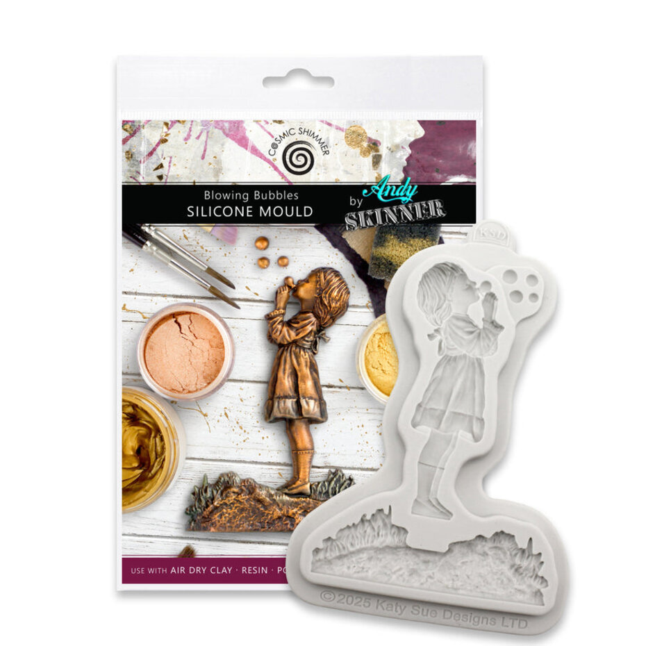 Katy Sue Deigns - Cosmic Shimmer Silicone Mould Blowing Bubbles by Andy Skinner