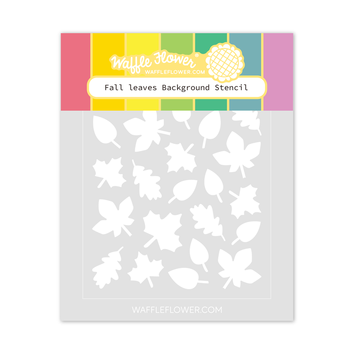 Waffle Flower - Fall leaves Background Stencil